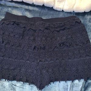 Navy lace shorts